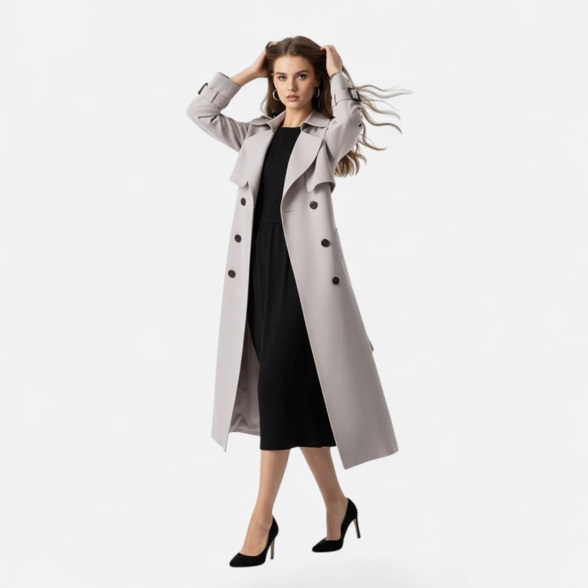 Women's Double Breasted Belted Trench Coat | Wadebridge_9