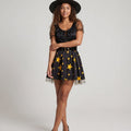 Women's Star Print Satin Witch Costume Dress | Hinderwell_1