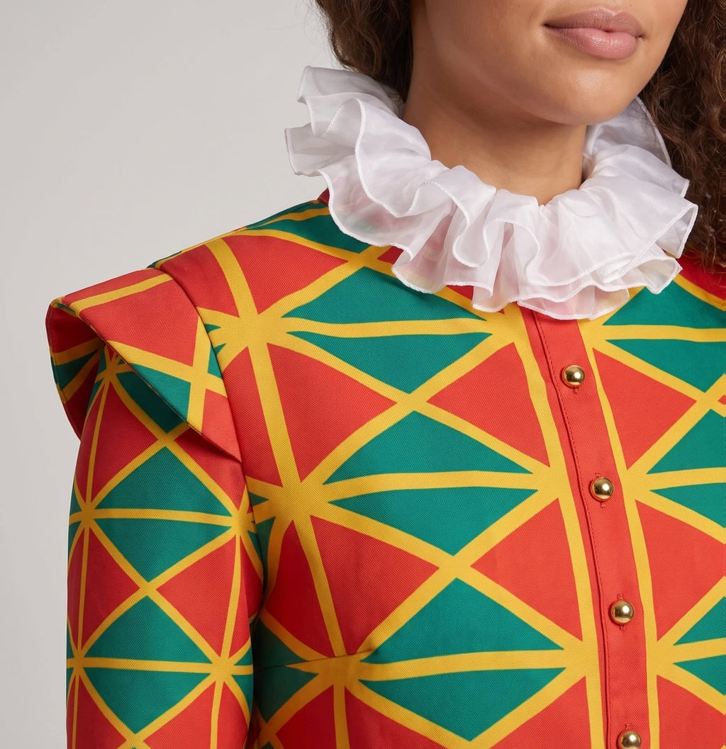 Women's Geometric Print Jester Costume Set | Ellesmere_2