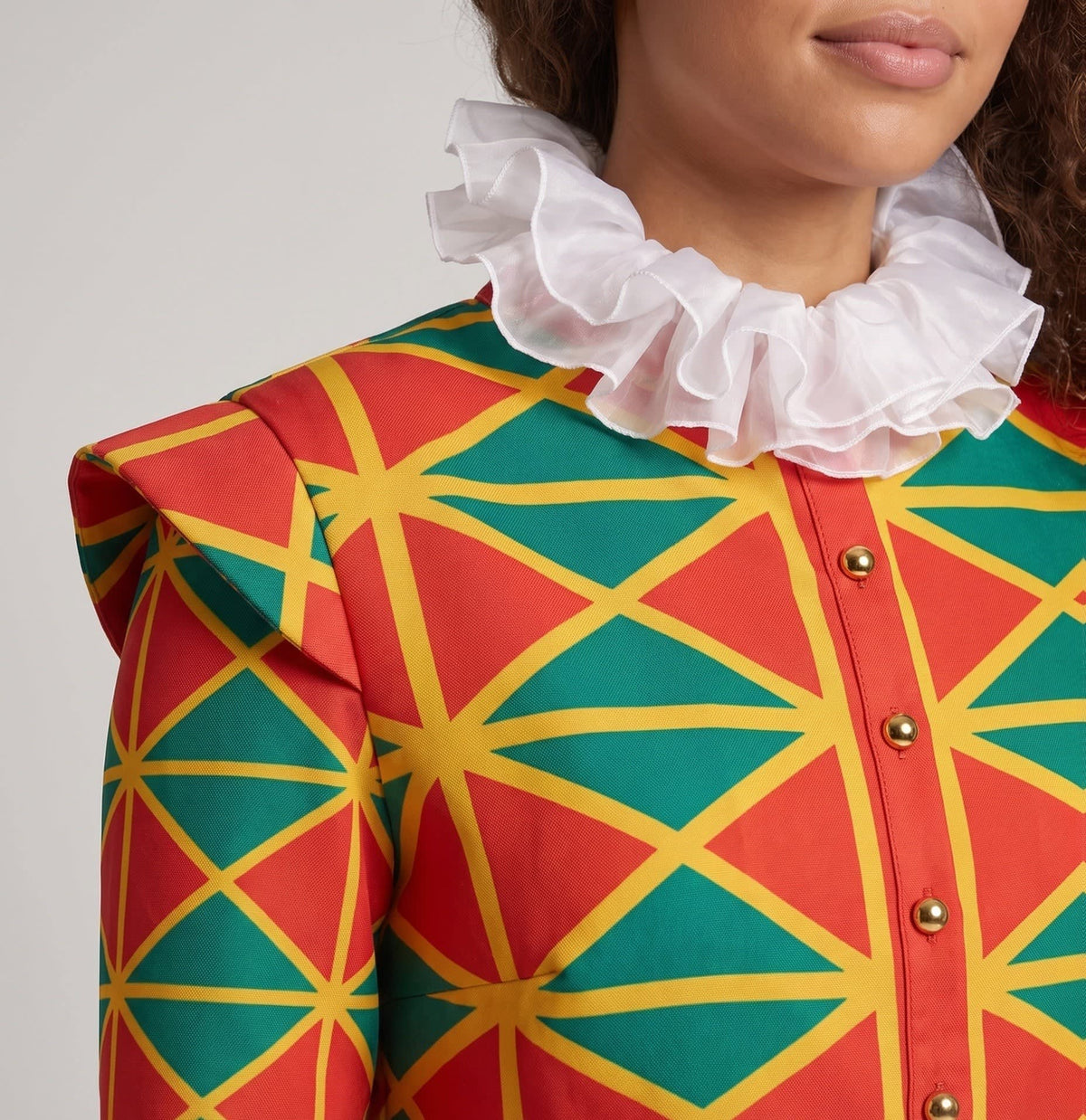 Women's Geometric Print Jester Costume Set | Ellesmere_2