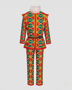 Women's Geometric Print Jester Costume Set | Ellesmere_4