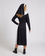 Women's Pleated Panel Nun Halloween Costume Dress | Linsdale_3