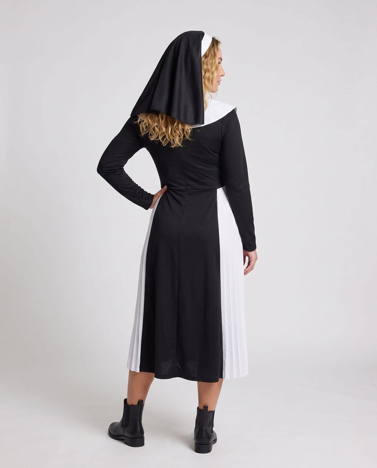 Women's Pleated Panel Nun Halloween Costume Dress | Linsdale_3