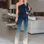 Women's One Shoulder Wide Leg Jumpsuit | Nettlebed_5