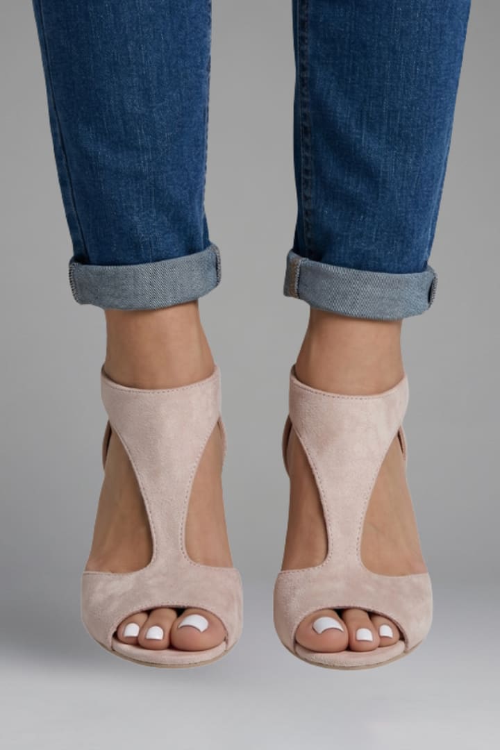 Women's Peep Toe Cutout Heels | Adelina_3
