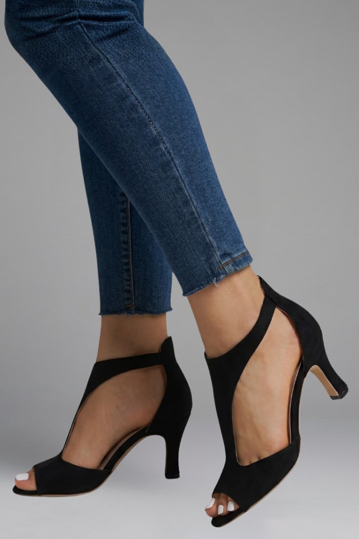 Women's Peep Toe Cutout Heels | Adelina_7