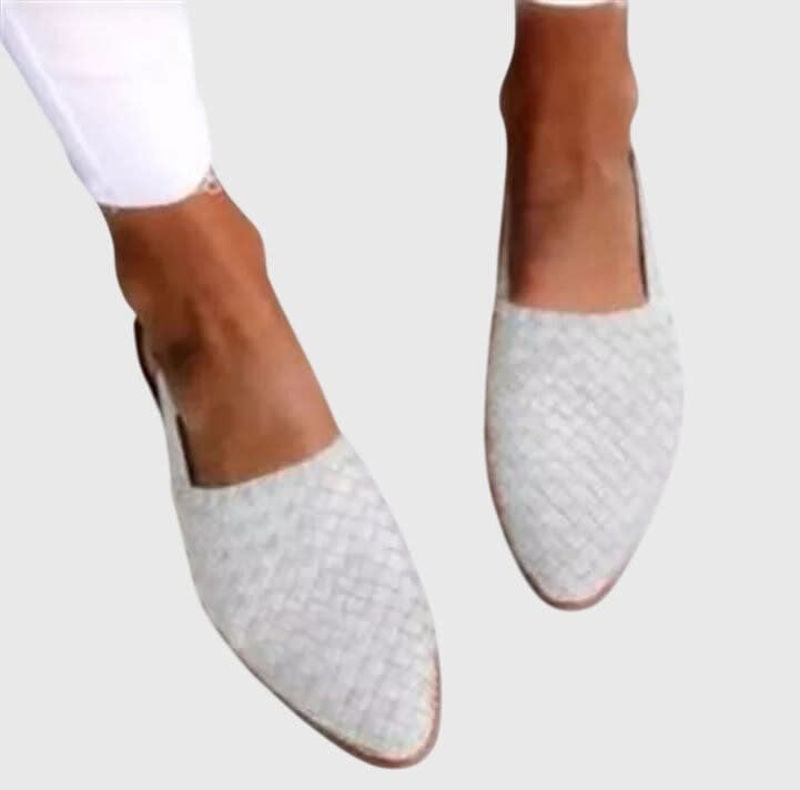 Women's Woven Pointed Toe Flats | Yolande_6