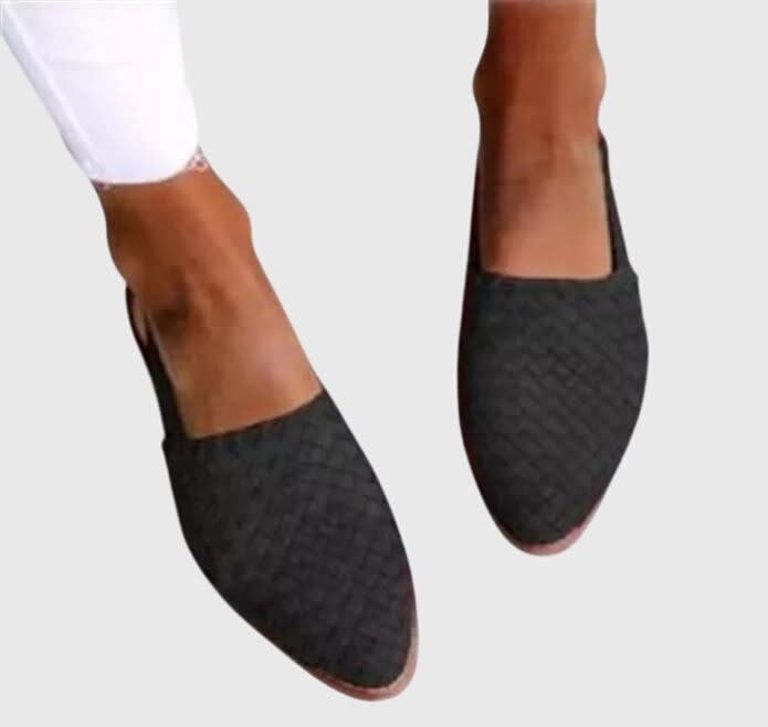 Women's Woven Pointed Toe Flats | Yolande_7