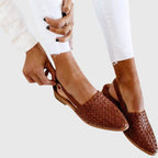 Women's Woven Pointed Toe Flats | Yolande_8