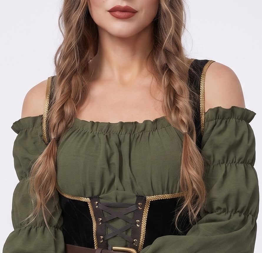 Women's Off Shoulder Corset Pirate Costume Dress | Chelverton_3