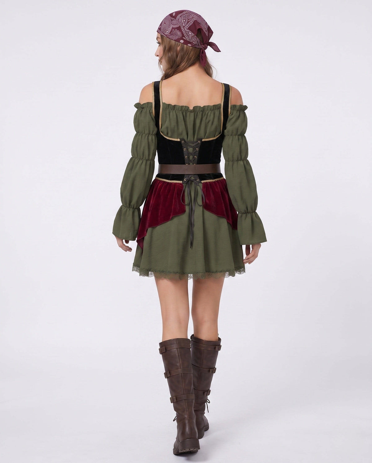 Women's Off Shoulder Corset Pirate Costume Dress | Chelverton_4