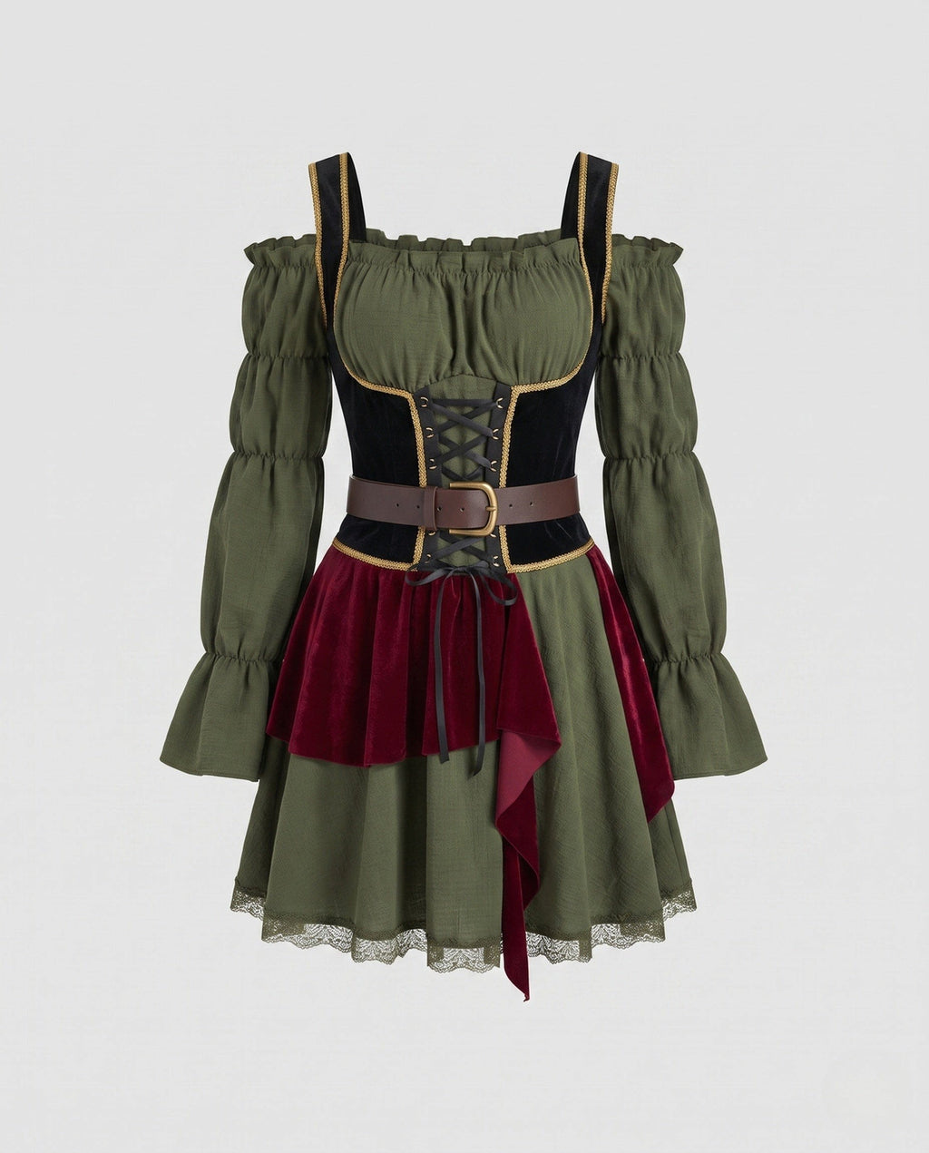 Women's Off Shoulder Corset Pirate Costume Dress | Chelverton_5