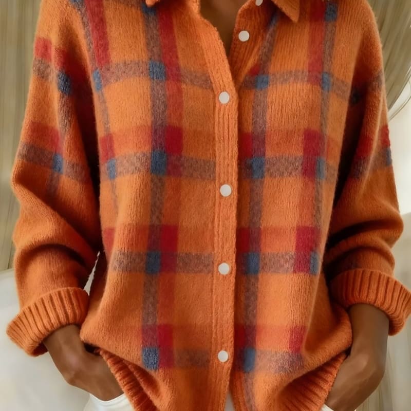 Women's Oversized Plaid Cardigan | Wolsey_1
