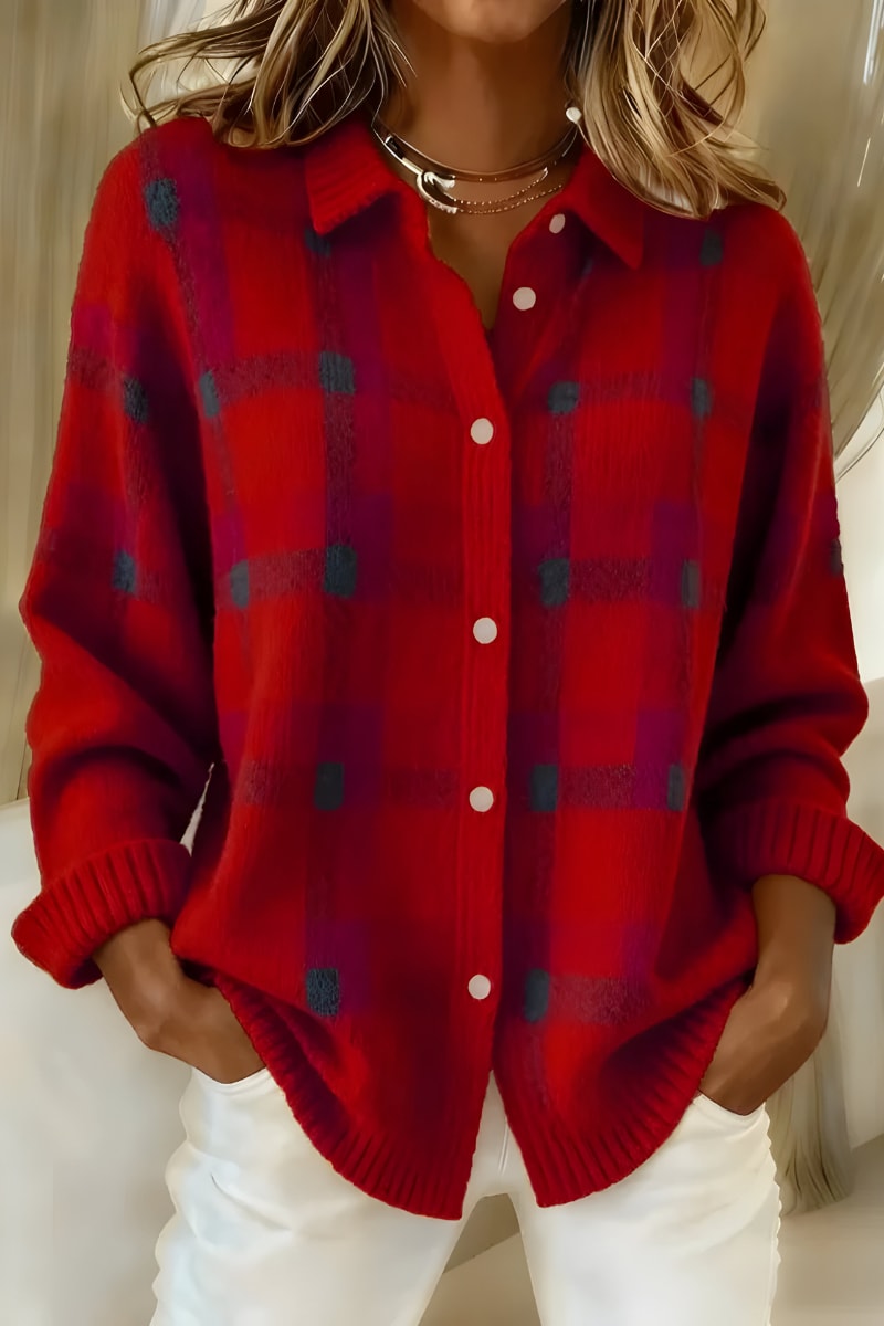 Women's Oversized Plaid Cardigan | Wolsey_2