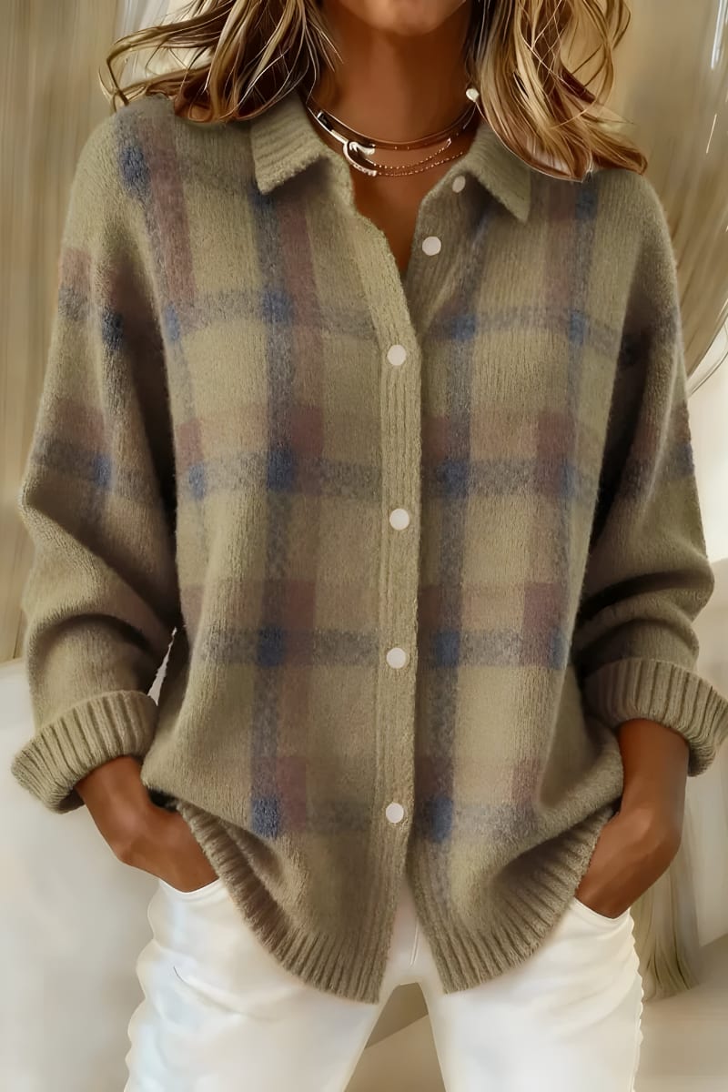Women's Oversized Plaid Cardigan | Wolsey_5