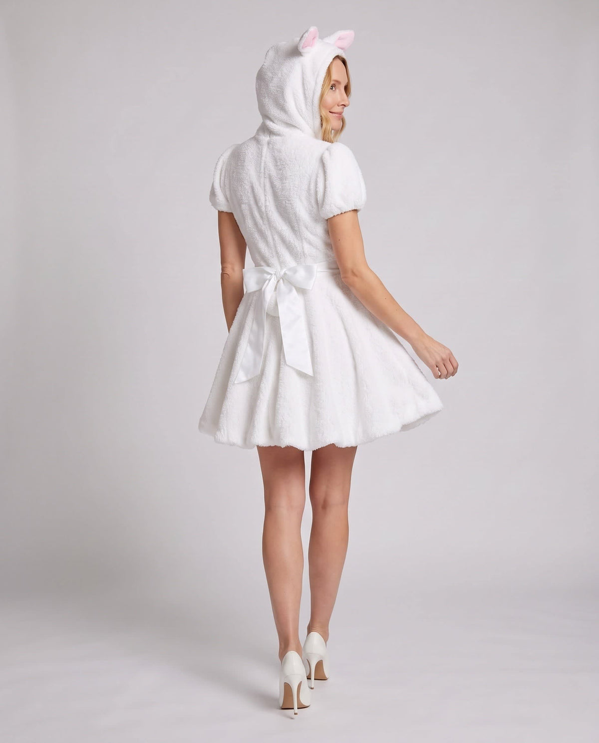 Women's Plush Hooded Bunny Halloween Costume Dress | Trevanion_3