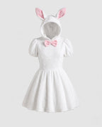 Women's Plush Hooded Bunny Halloween Costume Dress | Trevanion_4