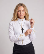 Women's Gold Trim Priest Halloween Costume Jacket | Tilbrook_2