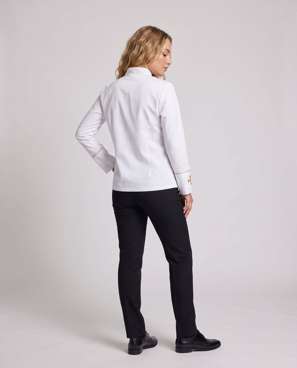 Women's Gold Trim Priest Halloween Costume Jacket | Tilbrook_4