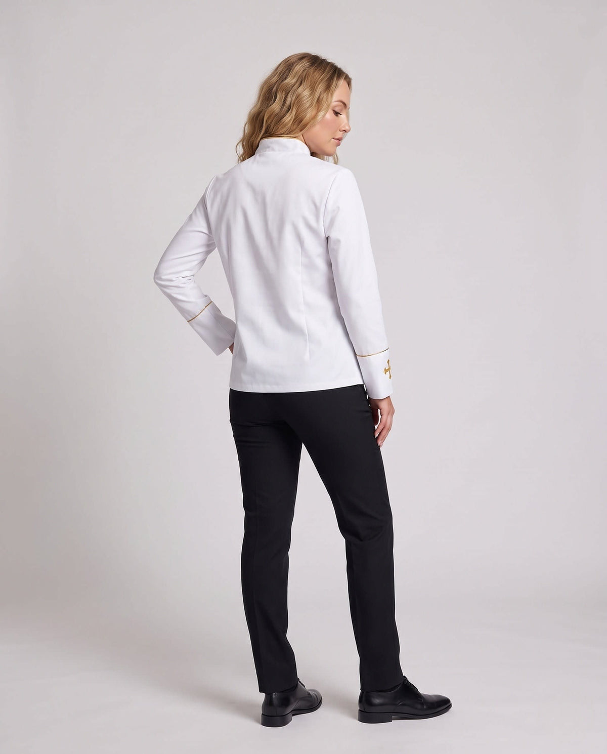 Women's Gold Trim Priest Halloween Costume Jacket | Tilbrook_4