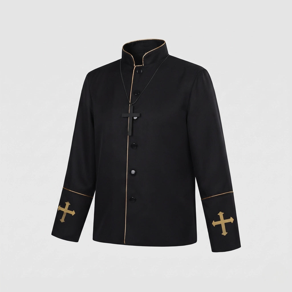 Women's Gold Trim Priest Halloween Costume Jacket | Tilbrook_6