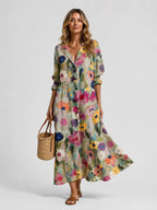 Women's Printed Maxi Shirt Dress | Harlowe_4