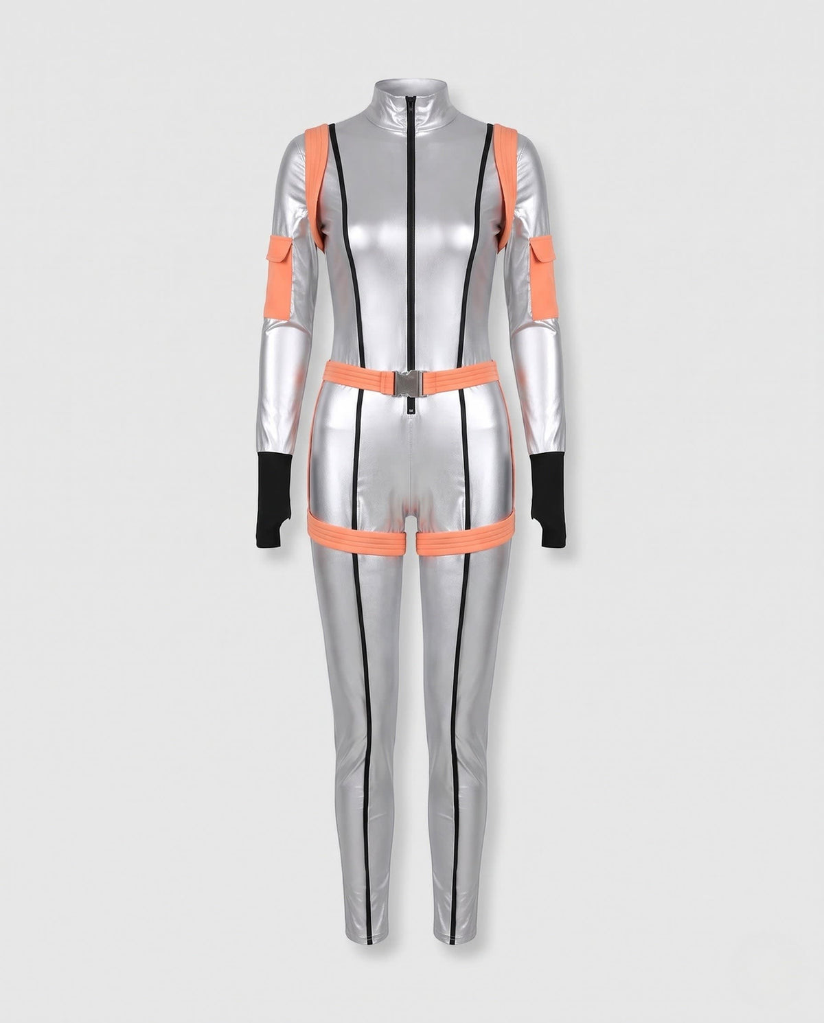 Women's Fitted Metallic Space Costume Jumpsuit | Rowsley_4