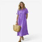 Women's Striped Midi Shirt Dress | Alverstone_1