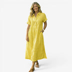 Women's Striped Midi Shirt Dress | Alverstone_5