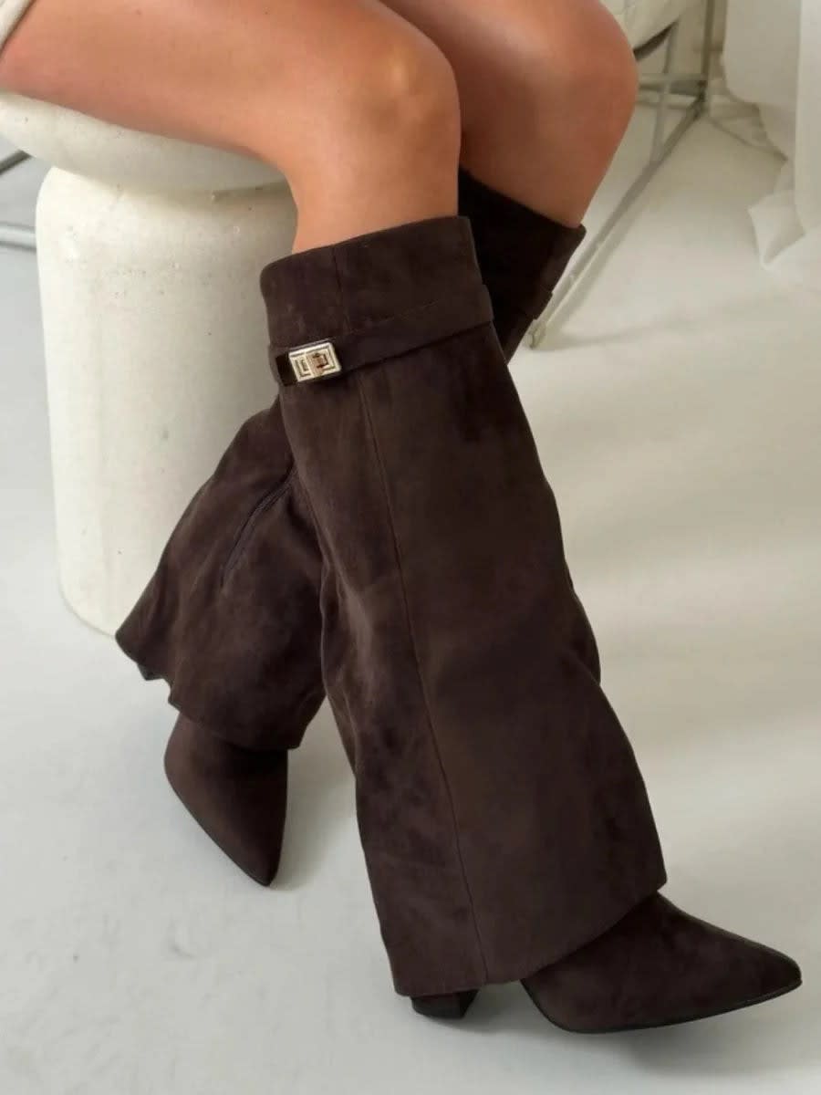 Women's Suede Knee High Boots | Corisande_12