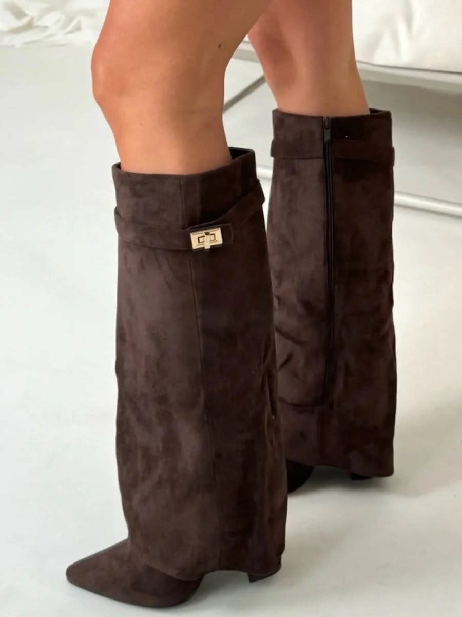 Women's Suede Knee High Boots | Corisande_13