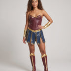 Women's Faux Leather Warrior Costume Set | Membury_1