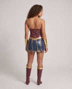Women's Faux Leather Warrior Costume Set | Membury_3