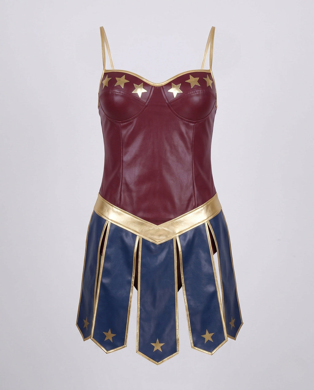 Women's Faux Leather Warrior Costume Set | Membury_4
