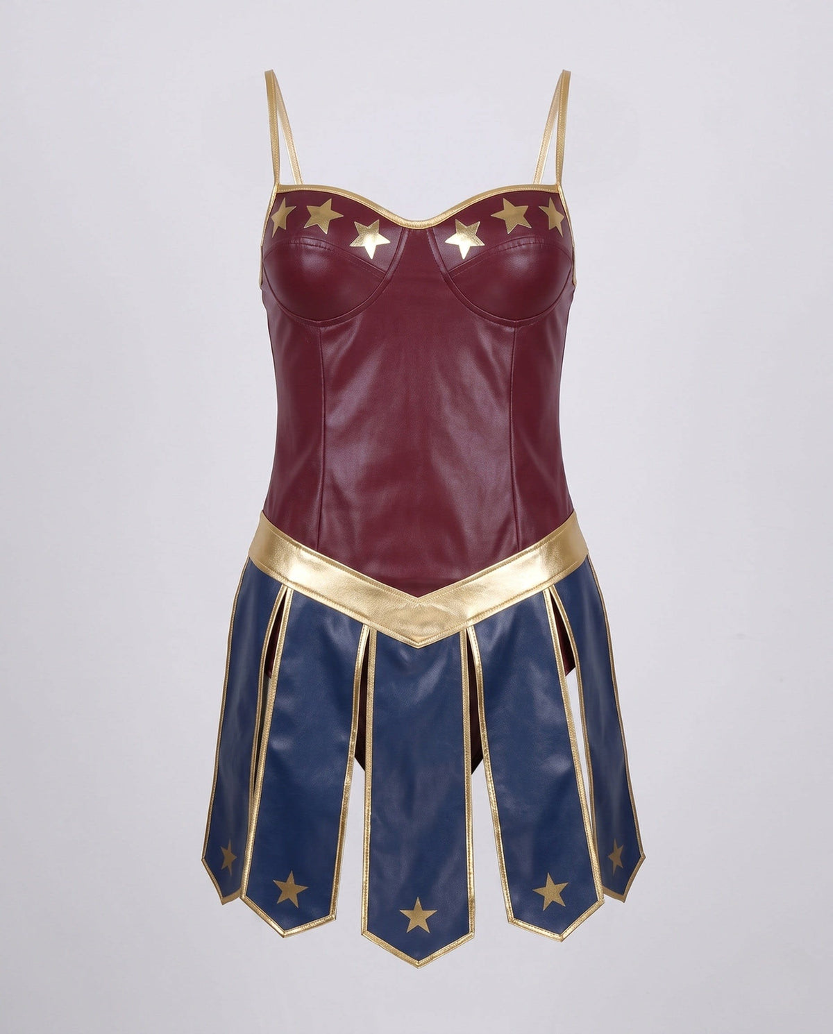 Women's Faux Leather Warrior Costume Set | Membury_4