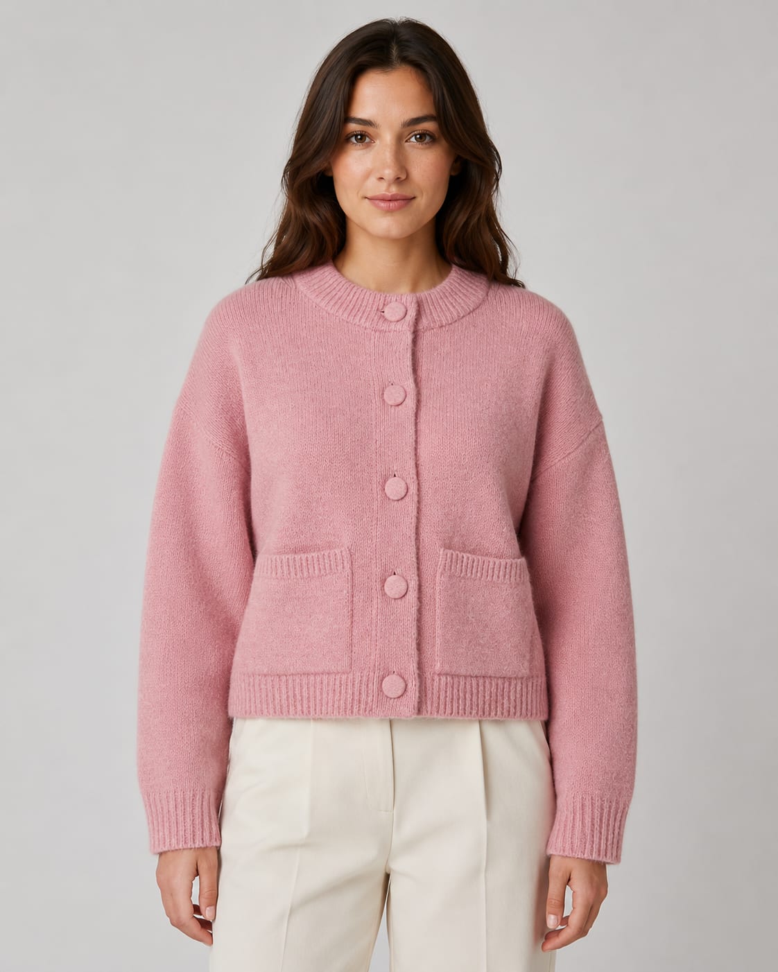 Women's Cropped Patch Pocket Cardigan | Delaney_7