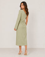 Women's One Shoulder Ruched Midi Dress | Allerdale_2