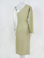 Women's One Shoulder Ruched Midi Dress | Allerdale_7