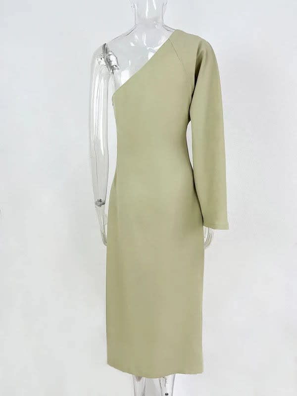 Women's One Shoulder Ruched Midi Dress | Allerdale_7