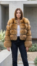 Women's Cropped Faux Fur Jacket | Edith_1