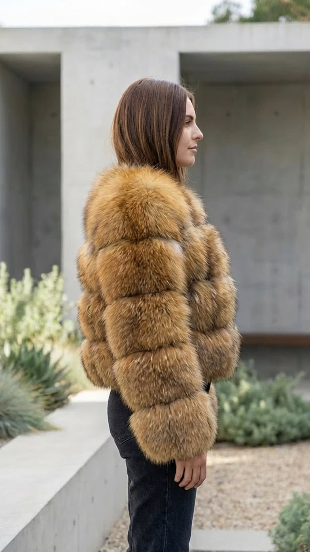 Women's Cropped Faux Fur Jacket | Edith_2