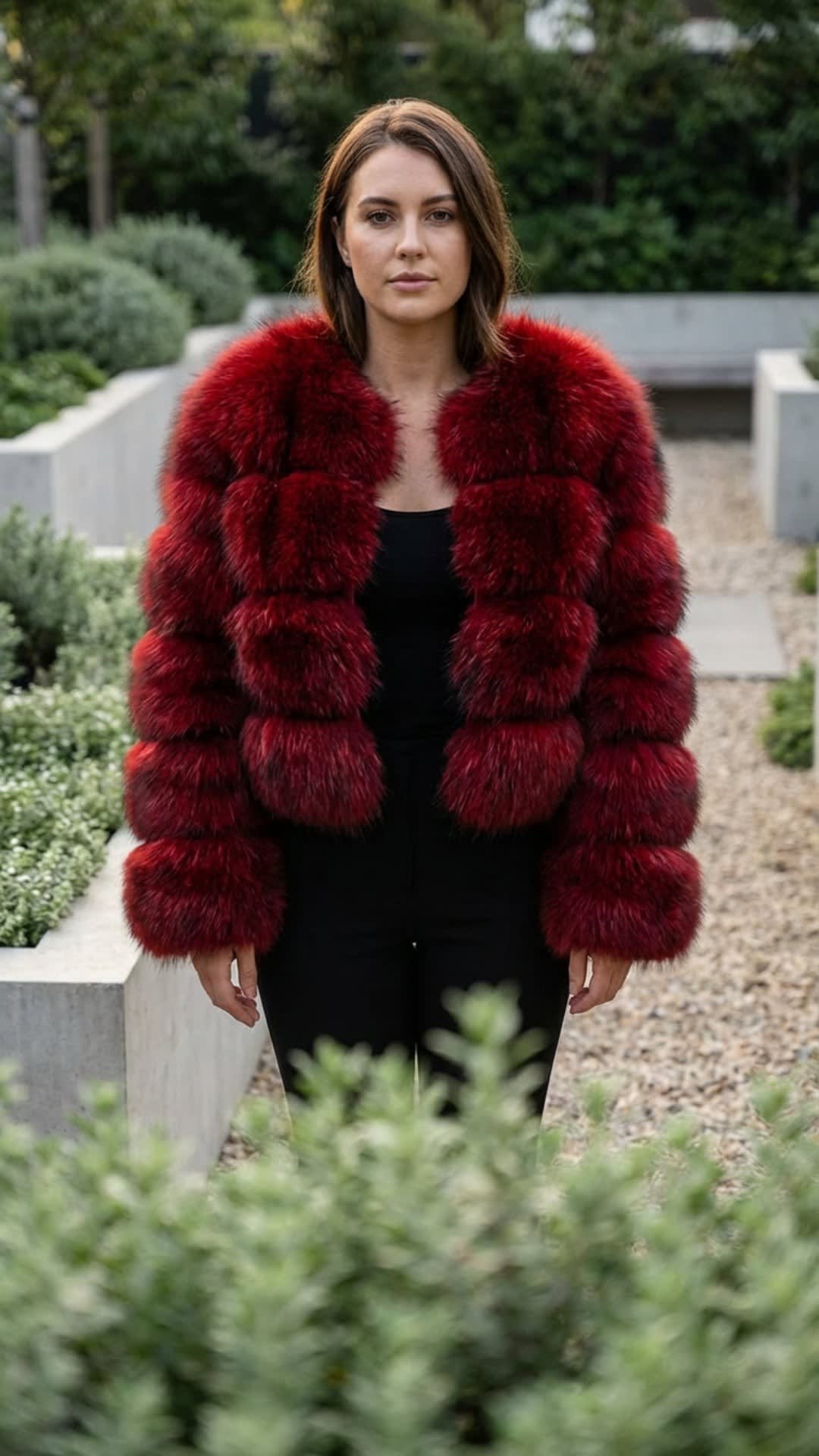 Women's Cropped Faux Fur Jacket | Edith_5