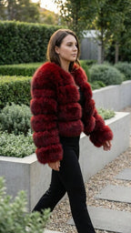Women's Cropped Faux Fur Jacket | Edith_8