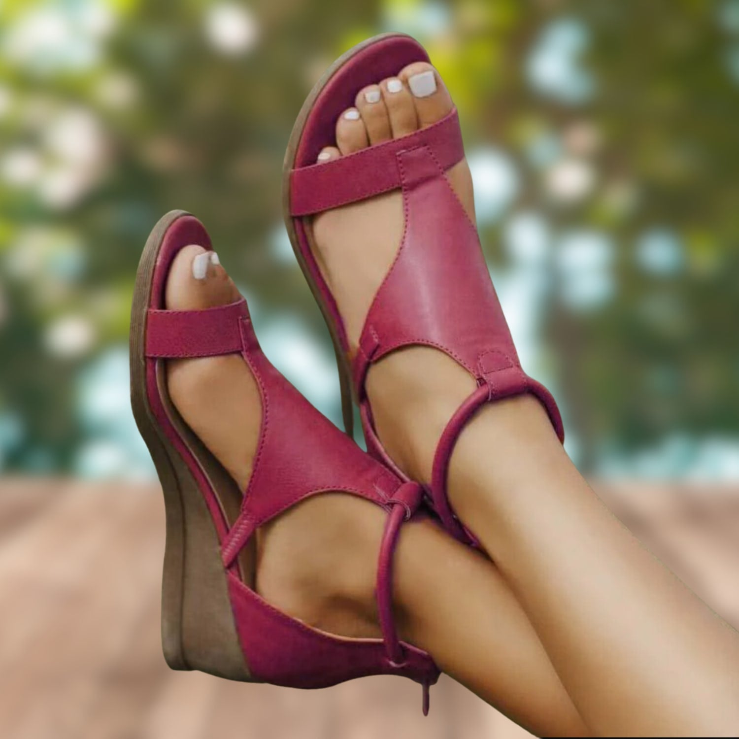 Women's Ankle Strap Wedge Sandals | Kerensa_4