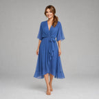 Women's Kimono Sleeve Wrap Midi Dress | Chevening_11