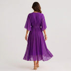 Women's Kimono Sleeve Wrap Midi Dress | Chevening_16