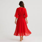Women's Kimono Sleeve Wrap Midi Dress | Chevening_18
