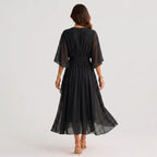Women's Kimono Sleeve Wrap Midi Dress | Chevening_6
